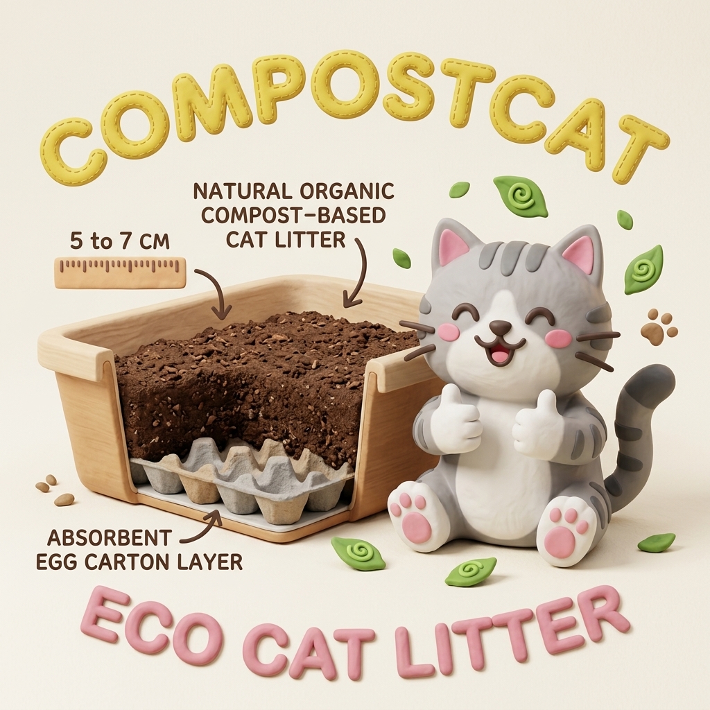 Guía ilustrada del arenero y compostaje Compostcat