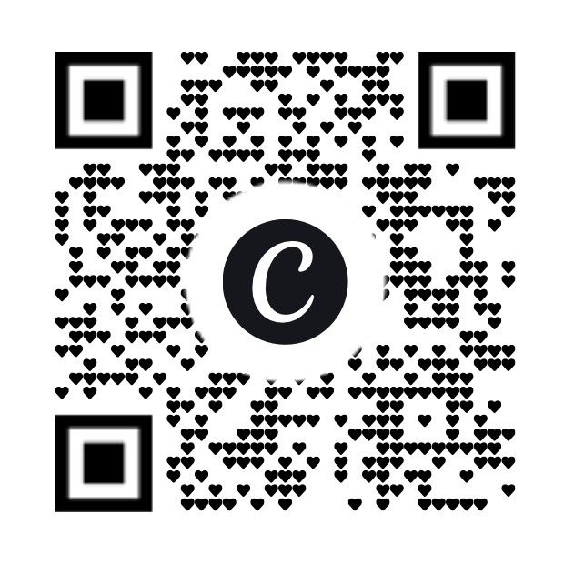 Código QR de Compostcat con corazones